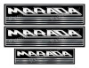 3 Marada Boat Classic Stickers. Remastered Name Plate