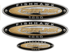 Three Crestliner  Fishhawk Oval Sticker set - Name Plate