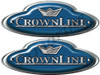 CrownLine Boat Remastered Oval Blue Classic Stickers 10"X 3.5" each