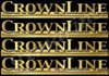 4 CrownLine 10" inches long stickers on a black background. Must be cut apart