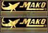 Two Golden Mako Boat Stickers. 16"X5.25" each