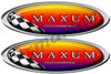 Maxum Oval Stickers - 10 inch long set. Remastered