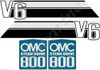OMC 800 Stringer Stern Drive Sticker Set