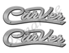 Carver Boat Stickers Brushed Metal Look - 10" long