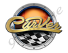 Carver 50s Racing Boat Round Sticker - Name Plate