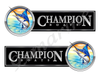 2 Champion Boat Marlin Type Stickers