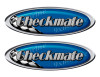 Two Checkmate Vinyl Racing Oval Stickers 10" long each
