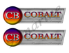 Cobalt Retro Sticker set - 10"x3". Remastered Name Plate