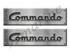 Commando Remastered Stickers. Brushed Metal Style - 10" long