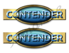 Two Contender Retro Stickers 10"x3"