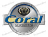 One Coral Remastered Sticker. Brushed Metal Style - 7.5" diameter