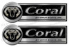 Two Big Coral Classic Stickers - 16" long each