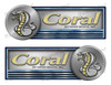 Two Coral Stickers for Boat Restoration - 10" long each