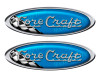Two Core Craft Vinyl Racing Oval Stickers 10" long each