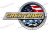 One Crestliner Racing Round Sticker 15"x10"
