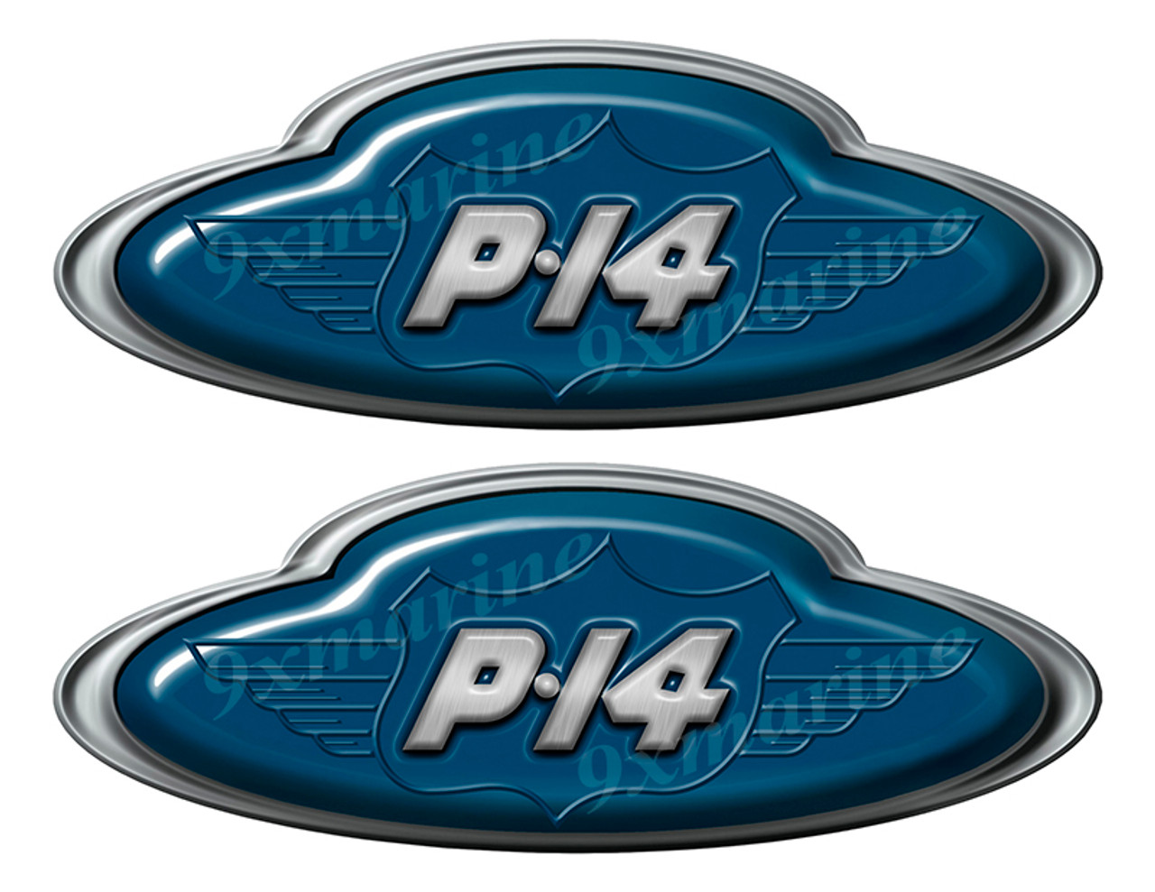 P14 Boat Oval Sticker set - Name Plate