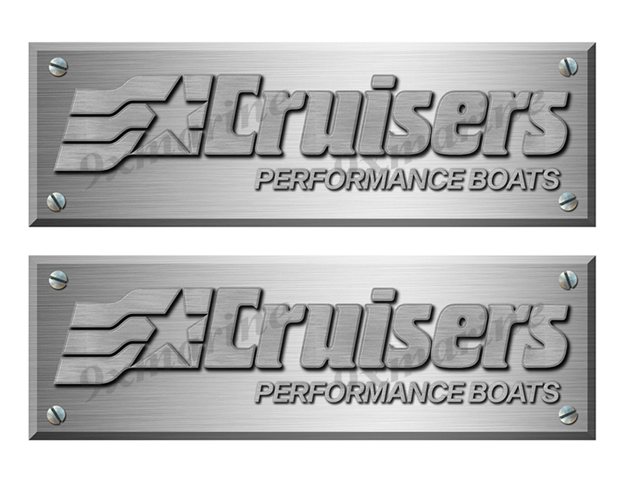 Cruisers Yachts Stickers Brushed Metal Look - 10" long