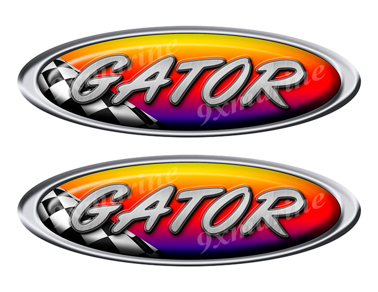 Two Gator 50s Racing Oval Stickers