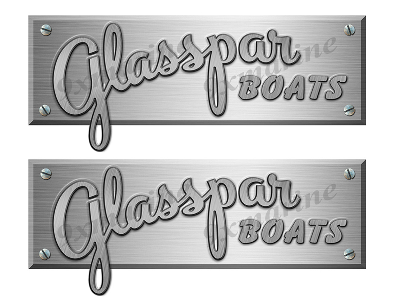 Glasspar Boats Stickers Brushed Metal Look - 10" long