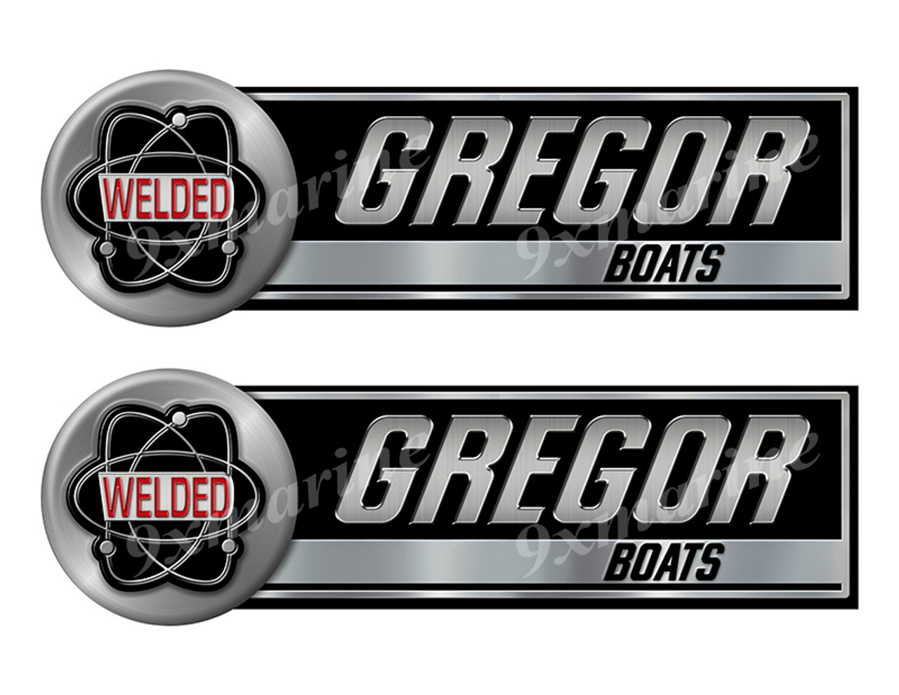 Two Gregor Welded Classic Stickers - 10" long each