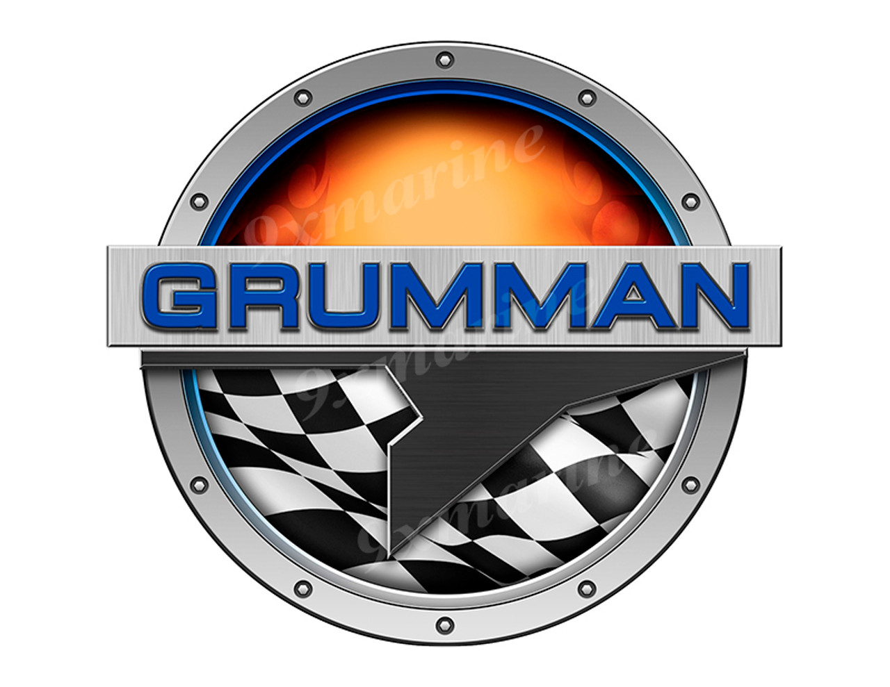 Grumman Racing Boat Round Sticker - Name Plate