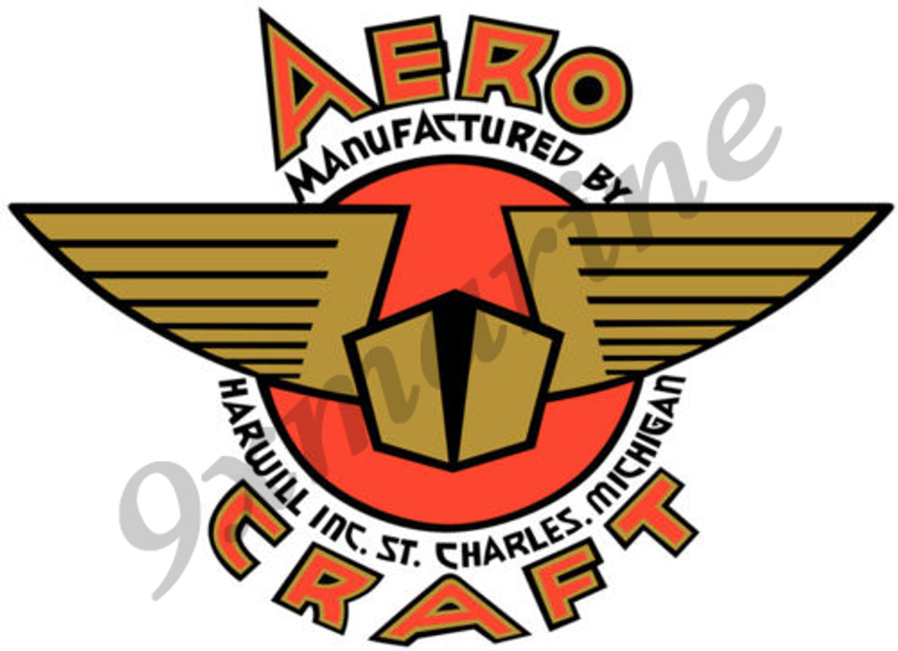 Aero Craft Boat Sticker. Vintage - 10"X8" inch long