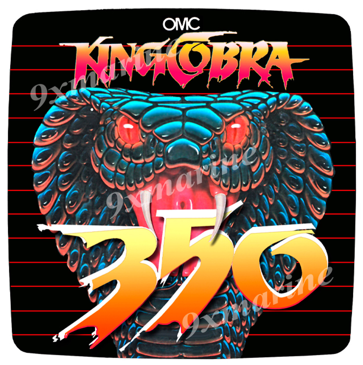 OMC King Cobra Flame Arrestor Sticker 350 