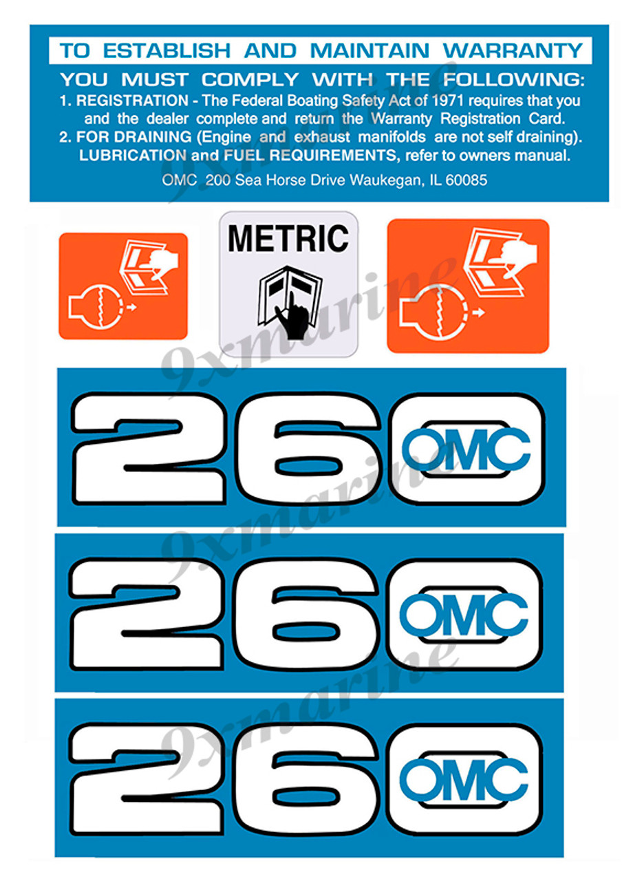 OMC Cobra and King Cobra Remastered Engine Sticker 260 