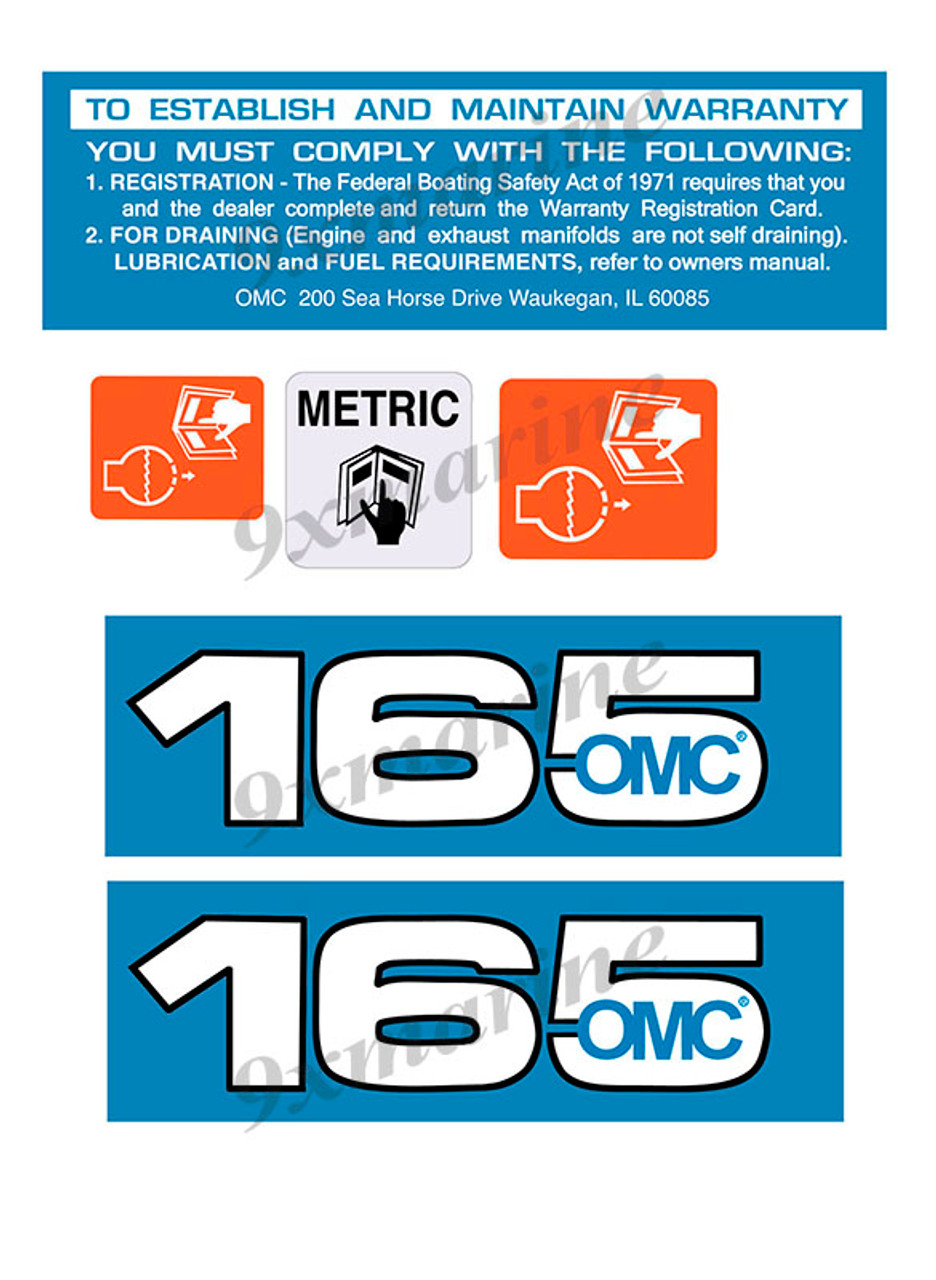 OMC Cobra and King Cobra Remastered Engine Sticker 165 