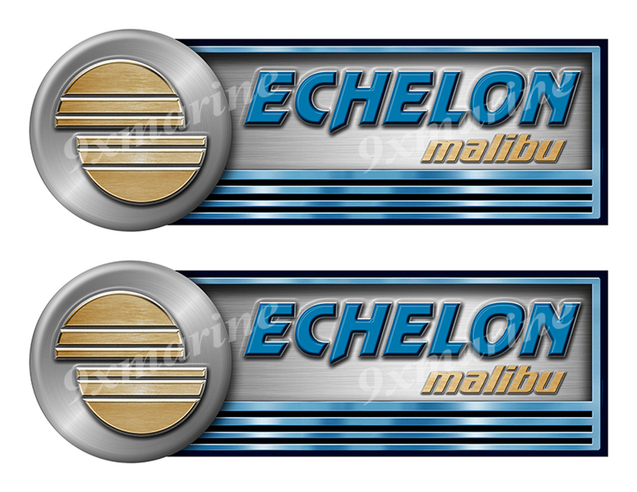 Two Echelon (Malibu) Stickers - 10"x3.5" each