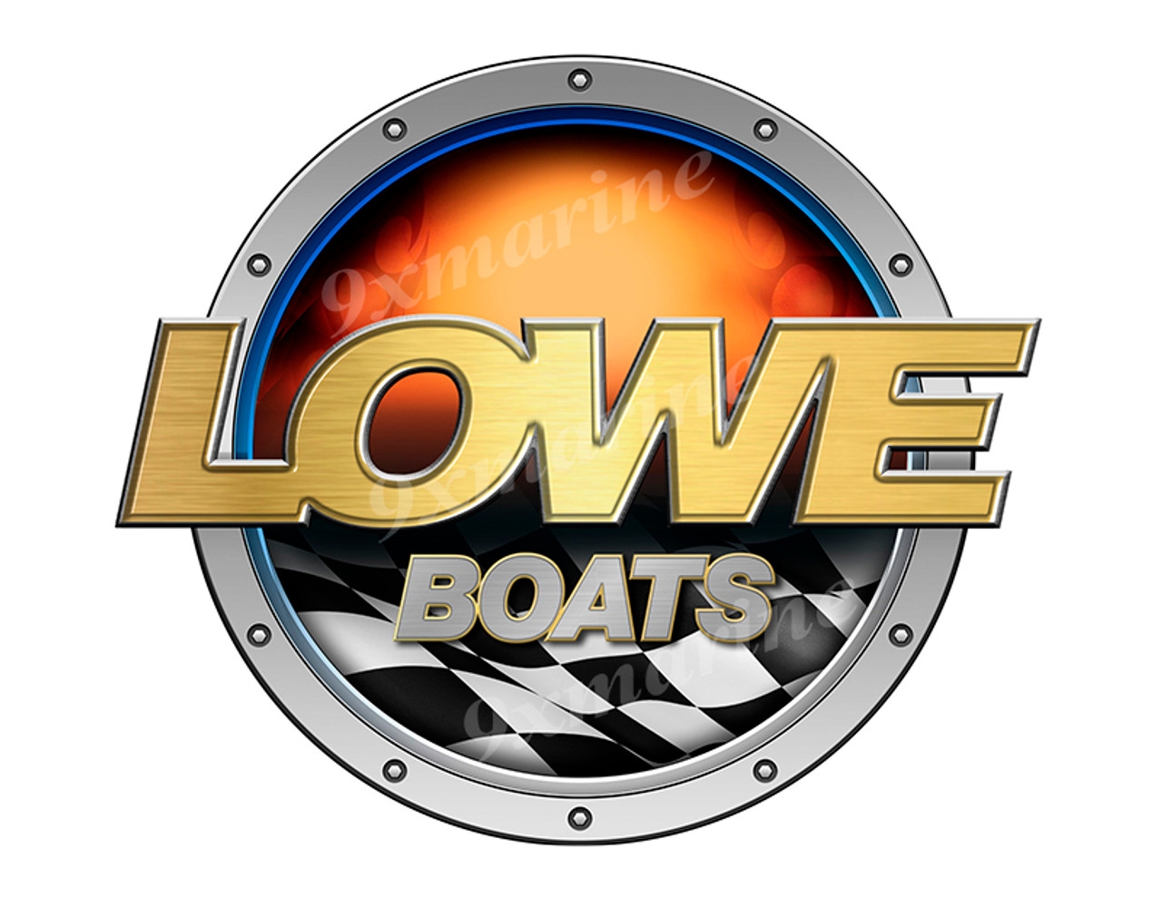 Lowe Racing Boat Round Sticker - Name Plate