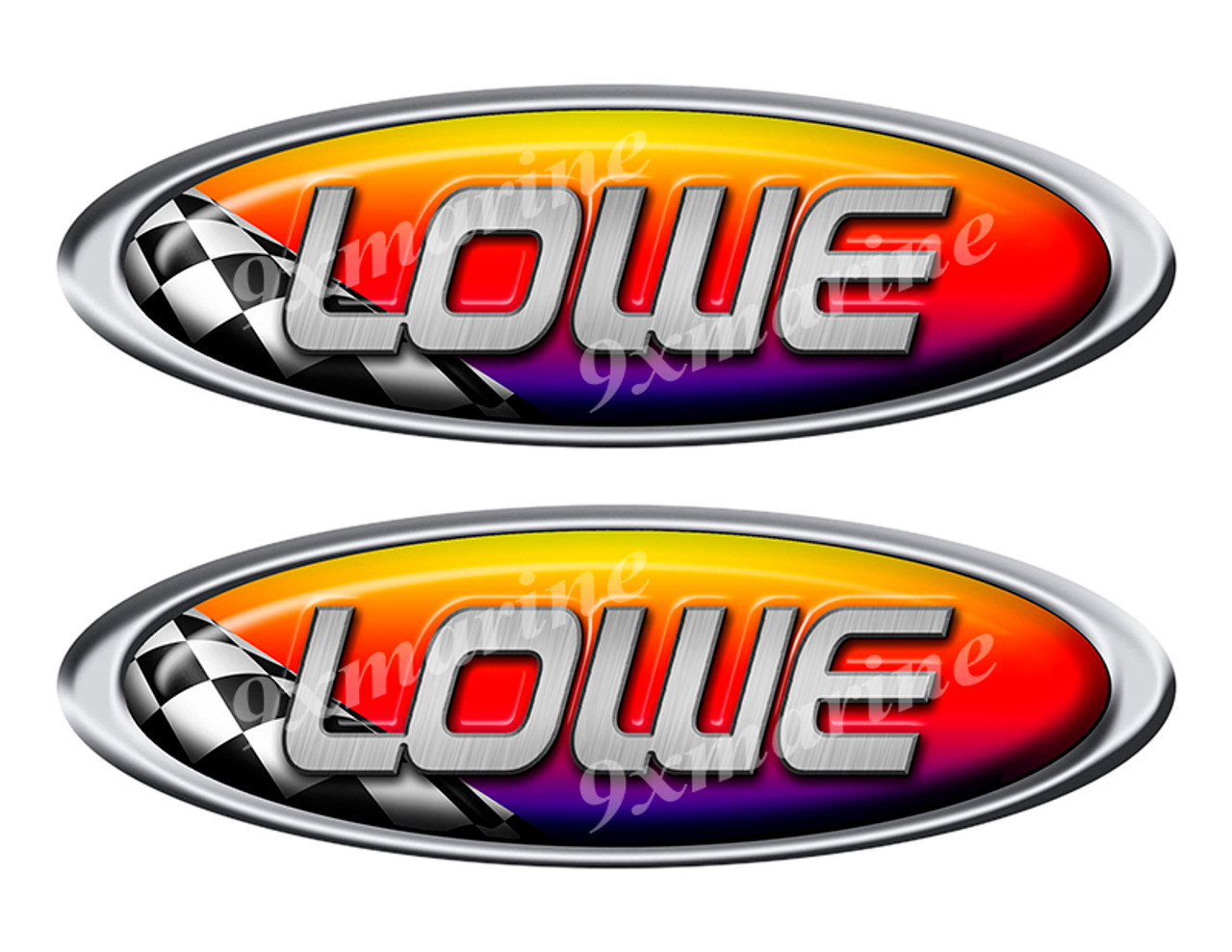 2 Lowe Red Racing Oval Stickers