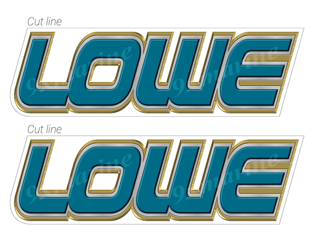 Two Lowe Boat Stickers "3D Vinyl Replica" of original - 10" long