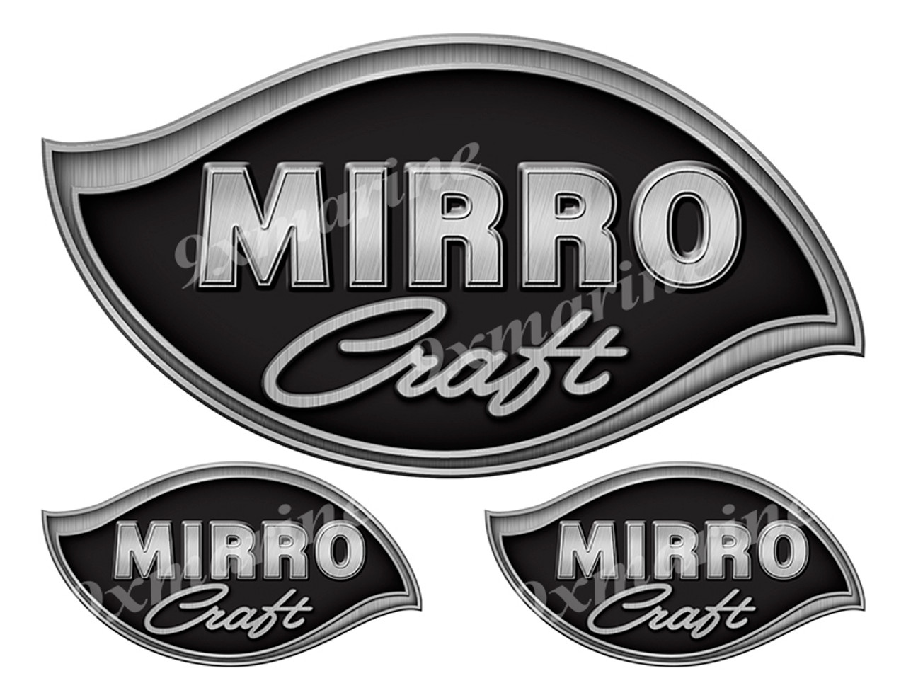 3 MirroCraft Boat Stickers "3D Vinyl Replica" of original - 10" long