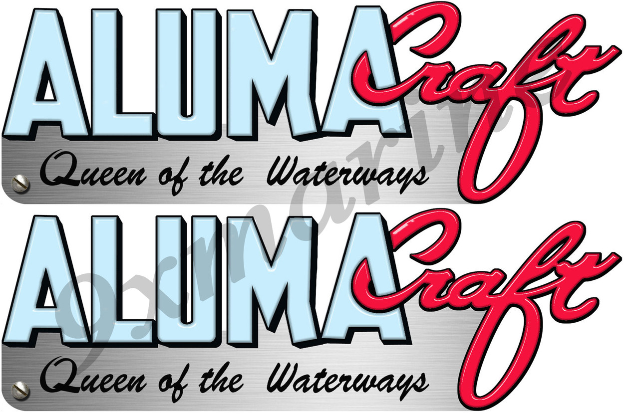 Two Aluma Craft Remastered Stickers 15 inch long each die-cut