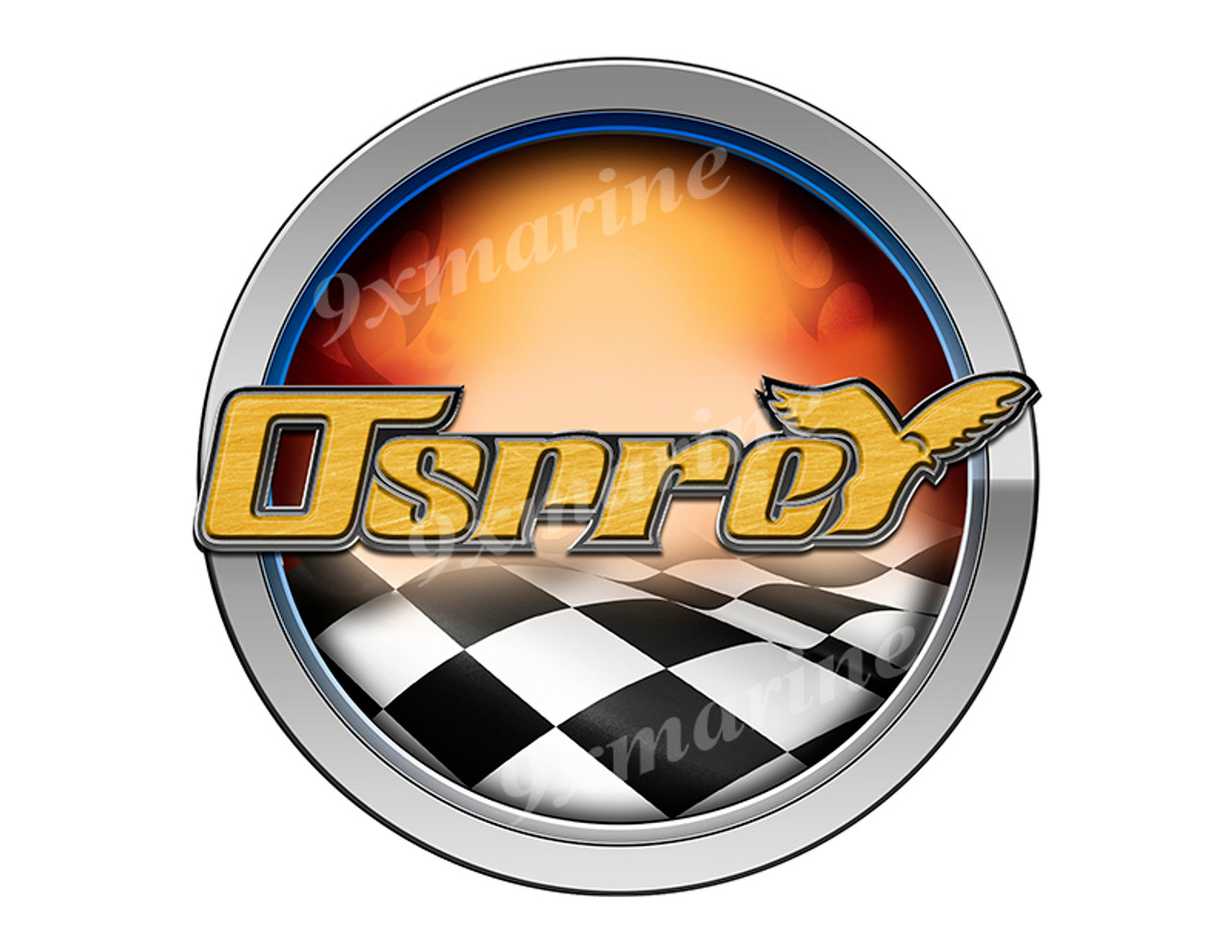 Osprey Racing Boat Round Sticker - Name Plate