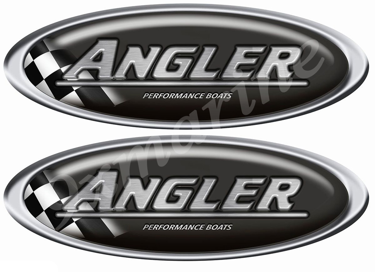Two Classic Angler Oval Stickers