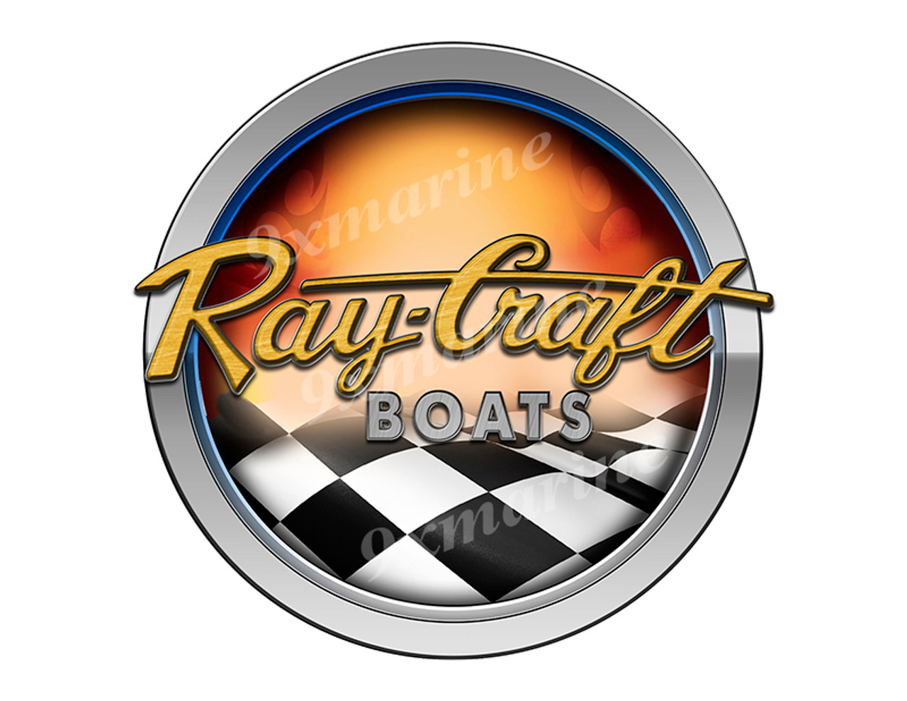 Ray-Craft Bass Boat Racing Round Sticker - Name Plate