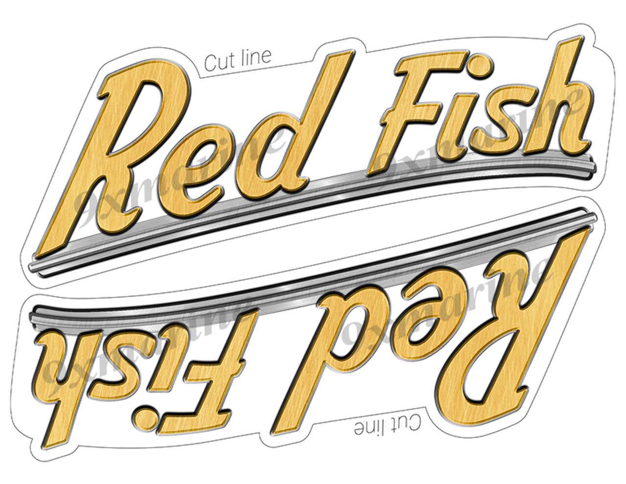 2 Redfish Boat Stickers "3D Vinyl Replica" of original - 10" long