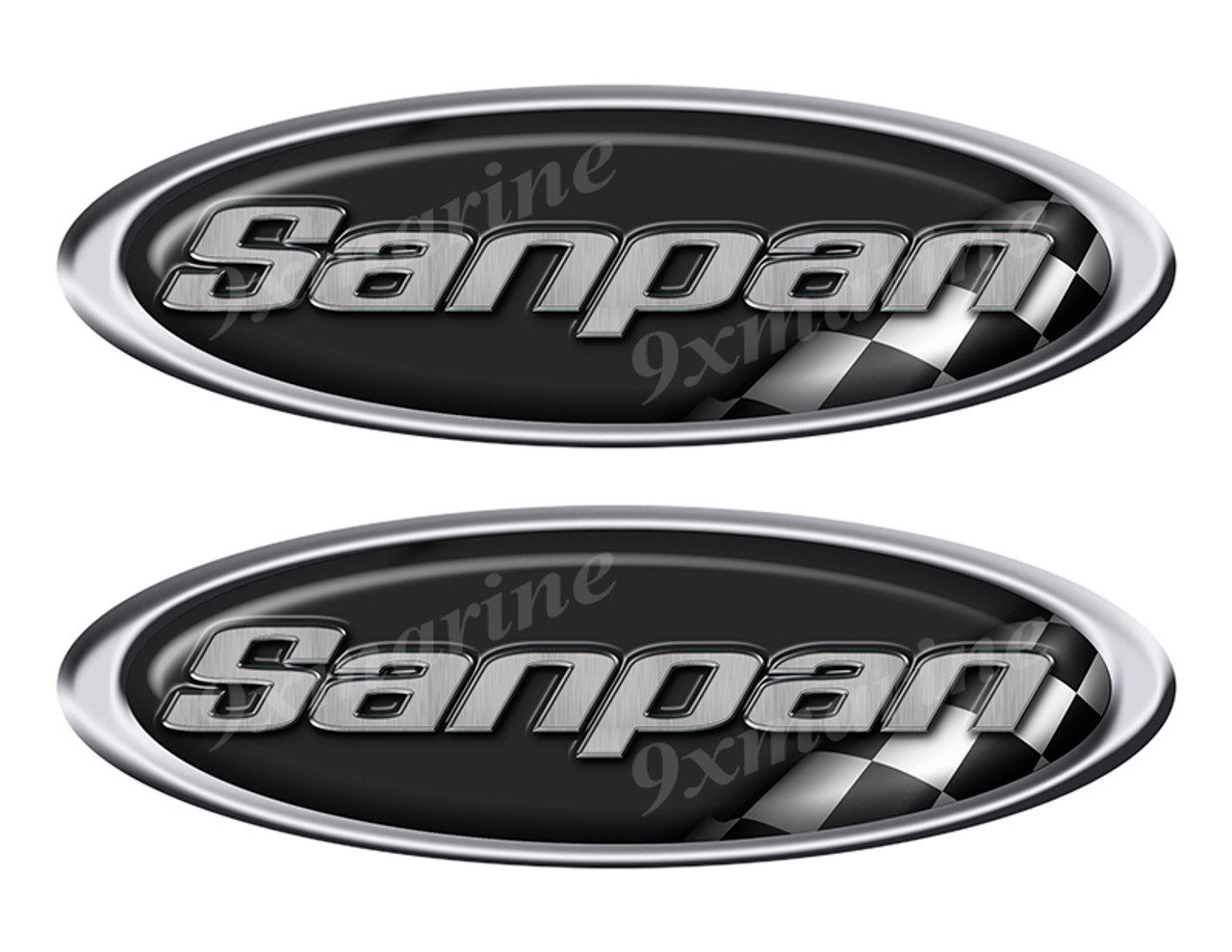 Sanpan Boat Classic Racing 10" long Stickers