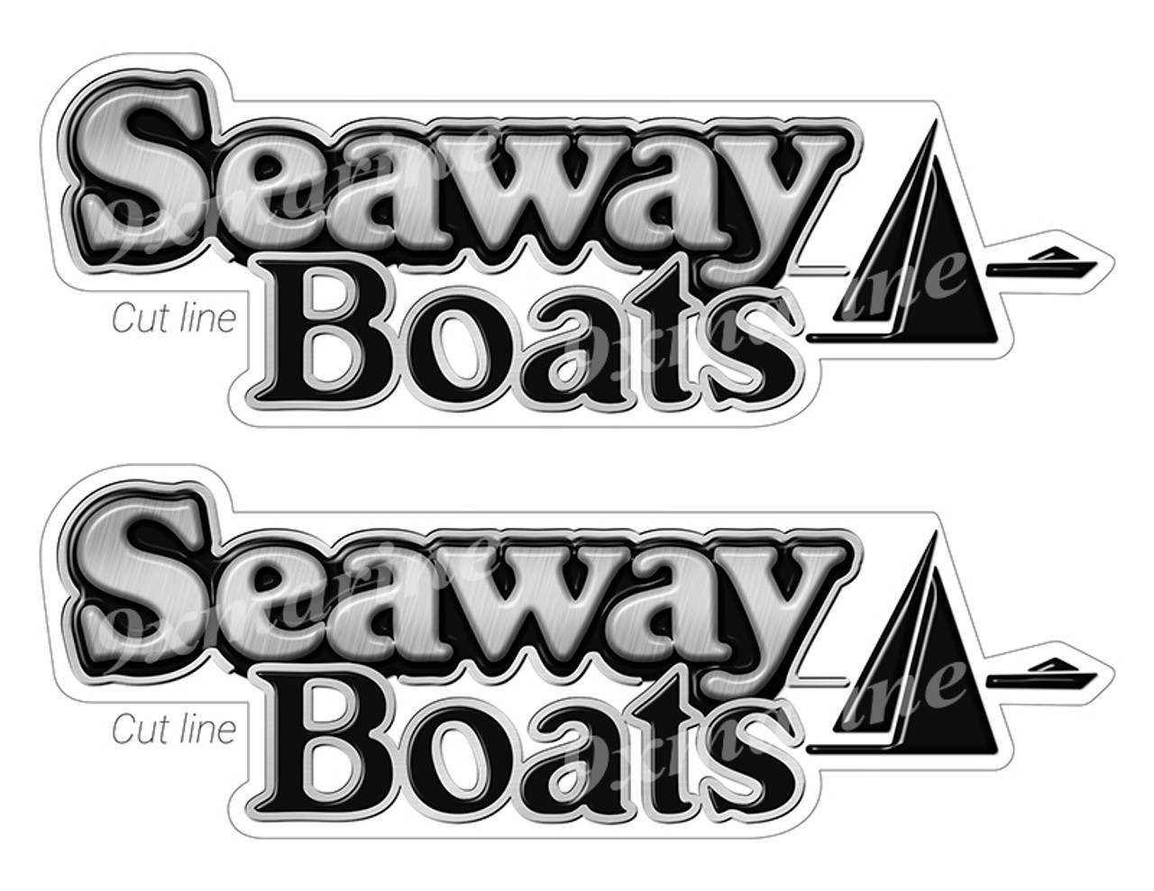 2 Seaway Boat Stickers "3D Vinyl Replica" of original - 10" long