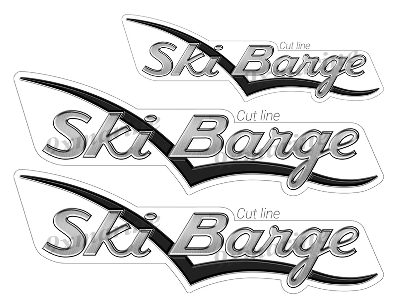 Ski Barge boat stickers. Replace your boat maker stickers