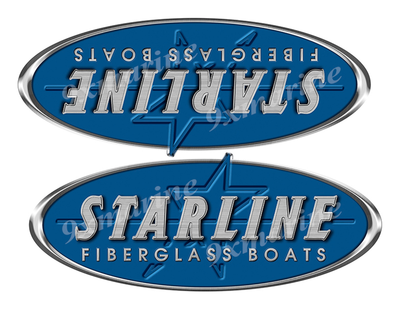 2 Starline Boat Stickers "3D Vinyl Replica" of original