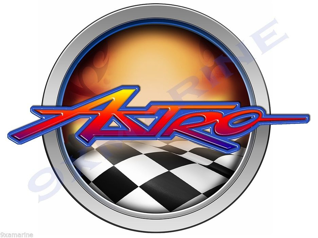 Astro Customize-able Boat Racing Round Sticker 7" Diameter