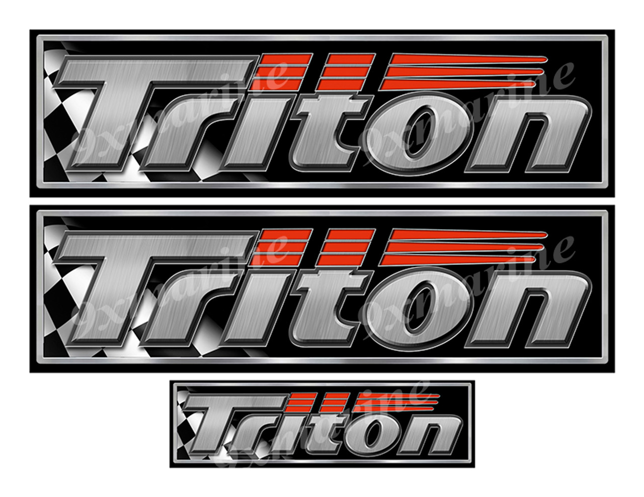 3 Triton Boat Classic Racing 10" and 5" long Stickers