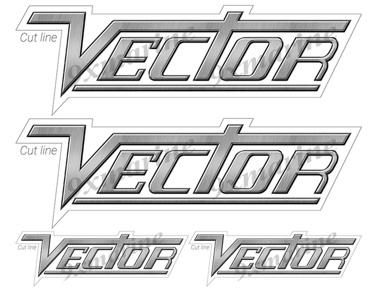 4 Vector Boat Stickers "3D Vinyl Replica" of original