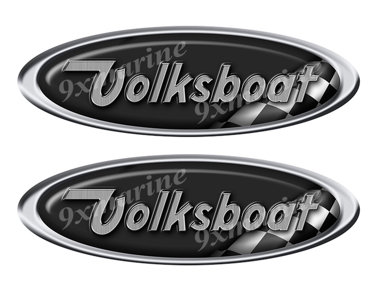 Volksboat Boat Classic Racing 10" long Stickers