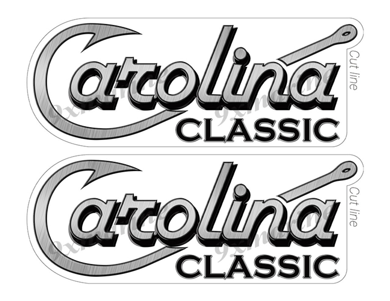 2 Carolina Boat Stickers "3D Vinyl Replica" of original