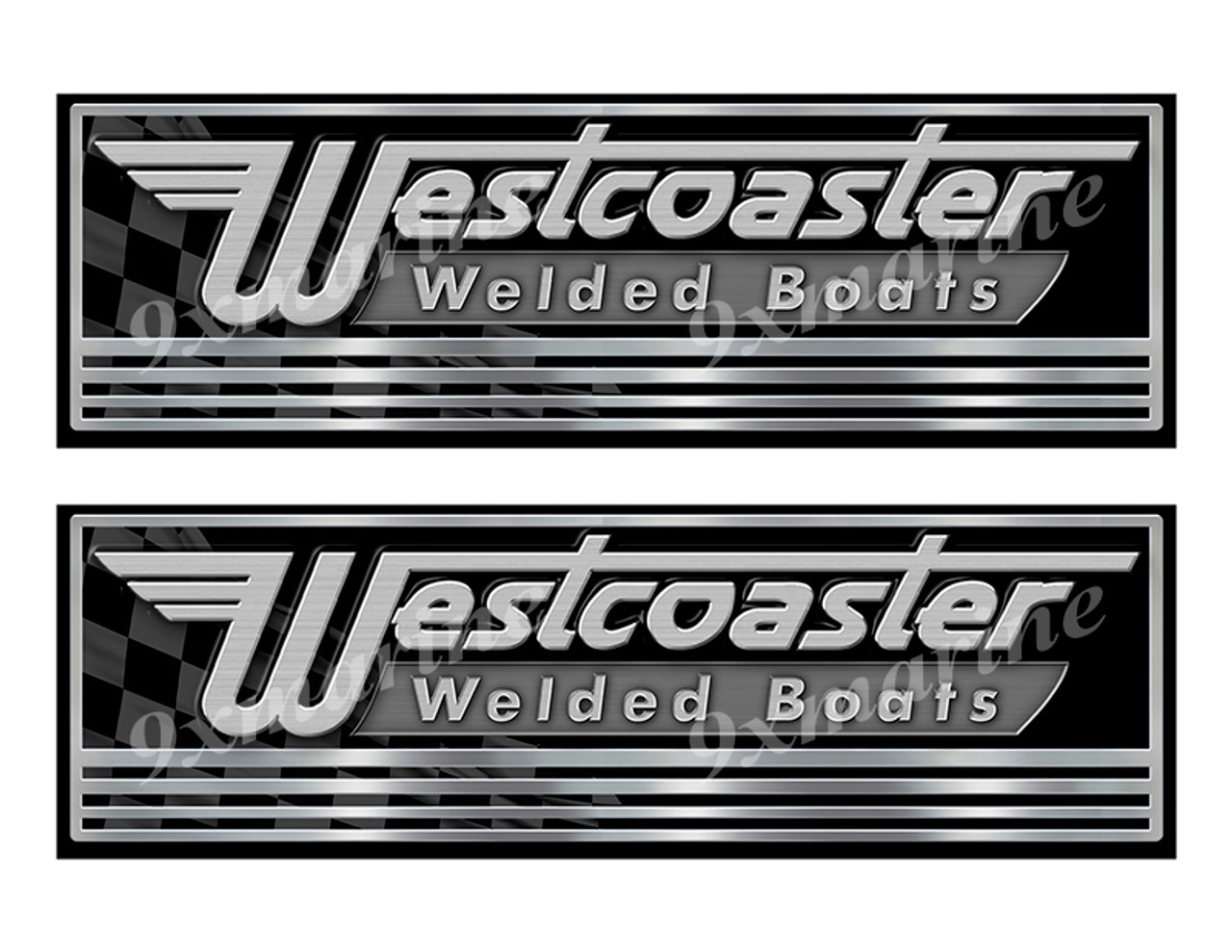 2 Westcoaster Boat Classic Stickers. Remastered Name Plate