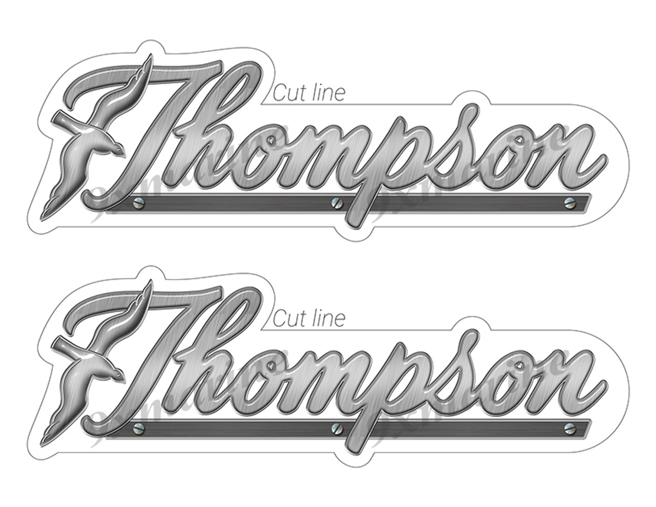 2 Thompson Boat Stickers "3D Vinyl Replica" of original